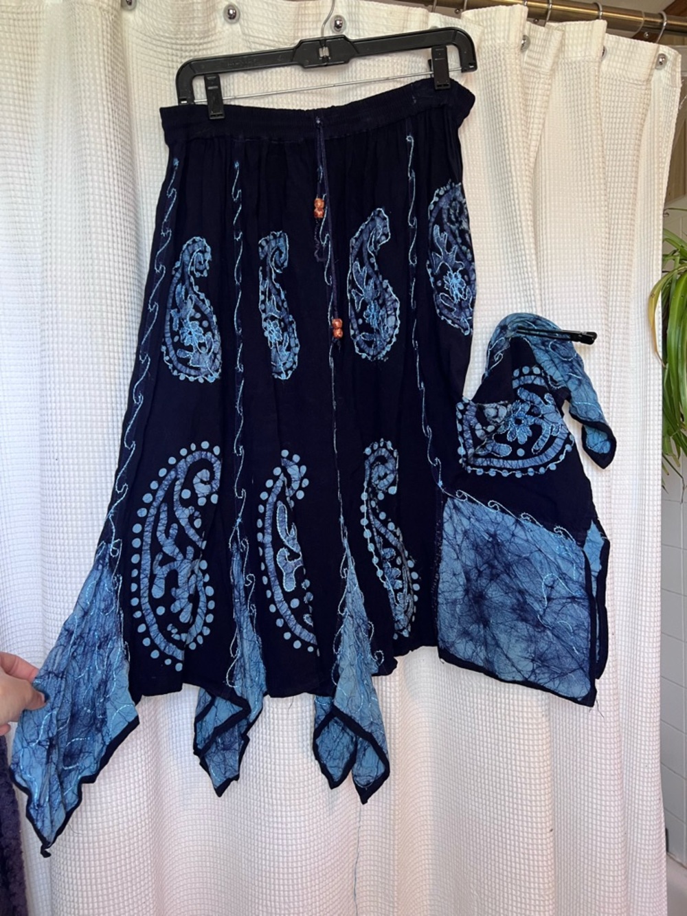 Boho Indigo Paisley Hand-Dyed Women's Skirt